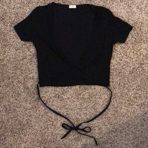 Short sleeve wrap top